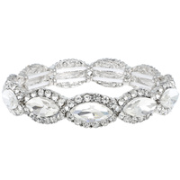 RHINESTONE BEZELED CRYSTAL STRETCH BRACELET